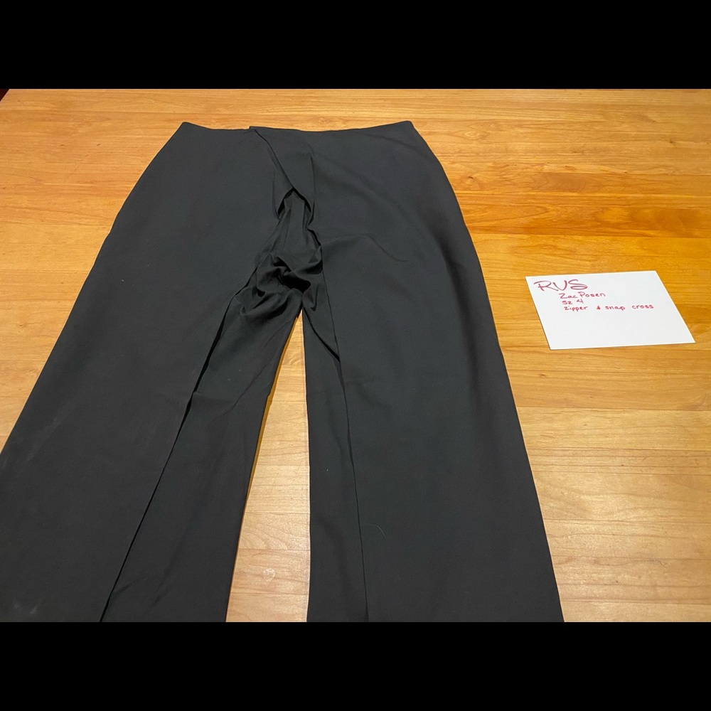 Zac posen black cross over pants